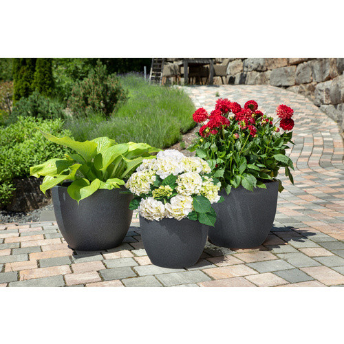 Scheurich Pflanzgefäß Padua in Granit-Optik Schwarz-Grau, Durchmesser: 40 cm, Höhe: 31 cm - Bild 2