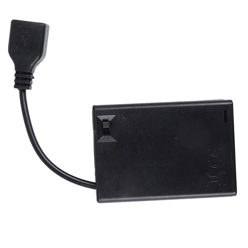 ABVO 20er Set Batteriegehäuse für 3x AAA Batterien mit Abdeckung, Schalter und USB-C Anschluss in Schwarz - Bild 5
