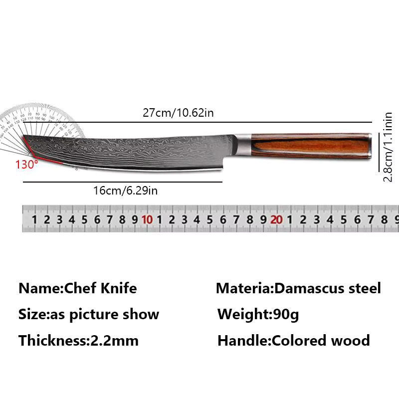 ALLWIN HOUSEWARE W Damaskus Stahl Cleaver Messer in Silber mit Holzgriff - Bild 4