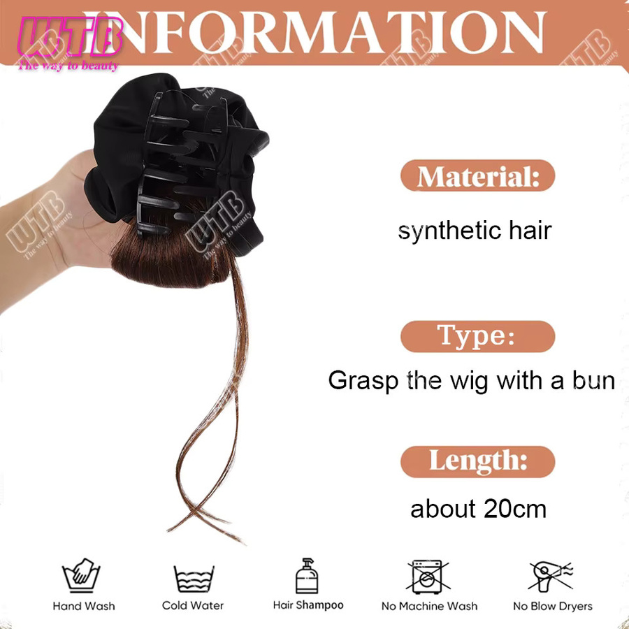 WTB Haarring-Dutt-Perücke für Damen, Schwarz, Synthetisch - Bild 4