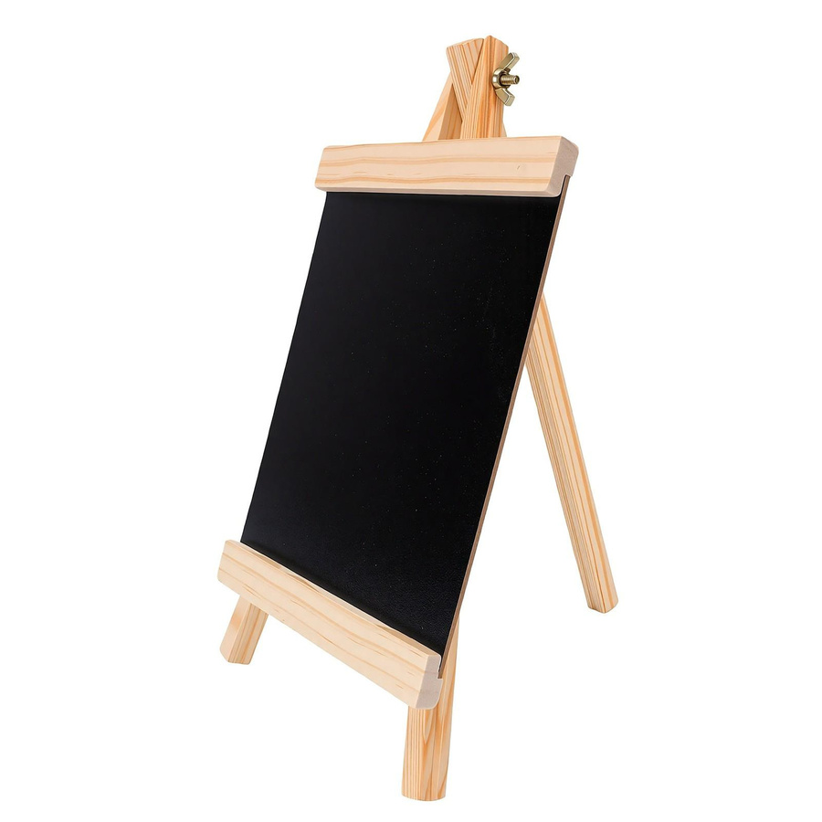 TOMTOP JMS Mini-Tisch-Kreidetafel mit Holzstaffel aus Kiefernholz für Hochzeiten und Veranstaltungen, Schwarz/Braun - Bild 2