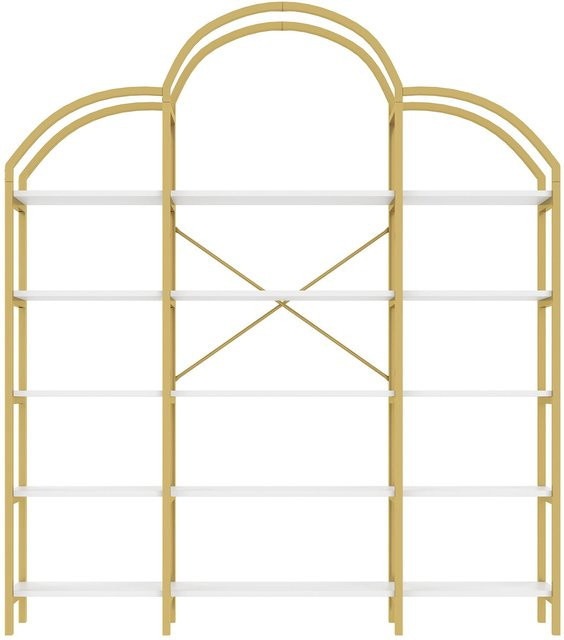 NK Space Regal in Wolkenform mit fünf Ebenen, Gold und Weiß, B/T/H: 170 x 26 x 190 cm - Bild 1