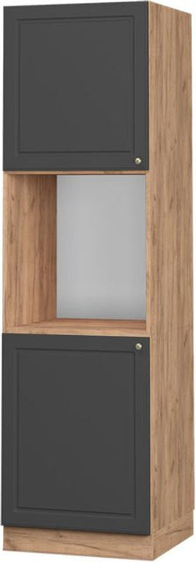 Vicco Herdumbauschrank Fame-line in Anthrazit und Braun im klassischen Design - Bild 1