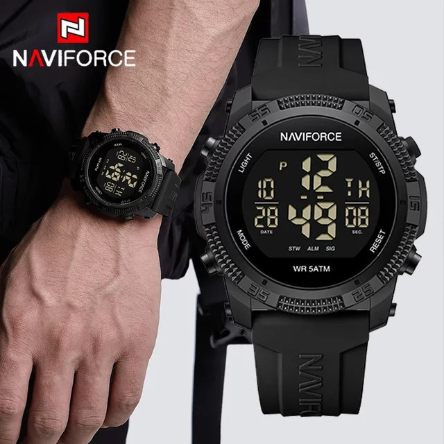 NAVIFORCE Digitaluhr, Silikon, Schwarz, Herren - Bild 1
