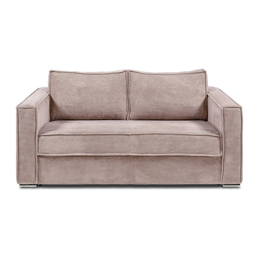 Vente-unique Schlafsofa Loreto in Rosa mit modernem Design und Polsterung - Bild 2