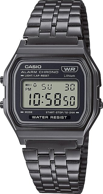 Casio Digitaluhr, Quarz, Edelstahl, 33 mm, Unisex, Grau - Bild 1
