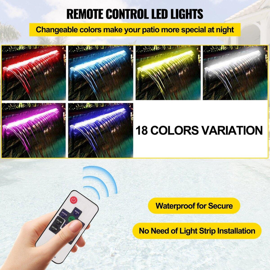 Buying Solutions MB LED-Pool-Wasserfall aus Edelstahl in Silber, B/H/T: 120 x 11,5 x 8 cm - Bild 4