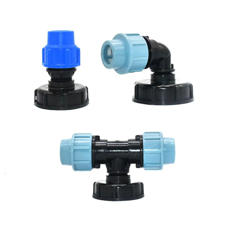 GHHWL IBC Tank Adapter S60 mit PE Rohrverbinder Winkel und T-Stück für die Bewässerung, Kunststoff, s60 x 20mm 25mm 32mm - Bild 5