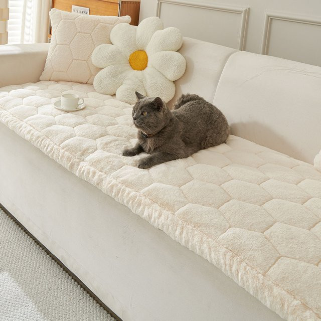 OLOEY Sofa Kissen aus Nerz-Samt mit Diamant-Muster in Grau, moderne und fleckresistente Sitzauflage für Möbel - Bild 1