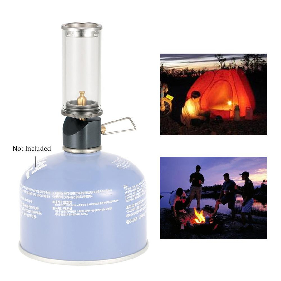 TOMTOP JMS Tragbare Butangas-Lichtlaterne für Camping und Picknick in Transparent mit Glas und Aluminiumlegierung - Bild 2
