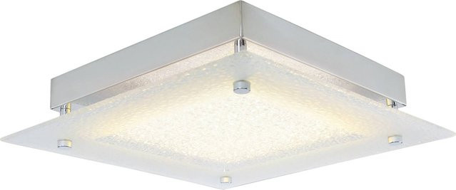 Näve LED-Deckenleuchte Leeds in Silber mit Kristalloptik aus Metall und Glas B/T/H: 25 x 25 x 5,3 cm - Bild 1