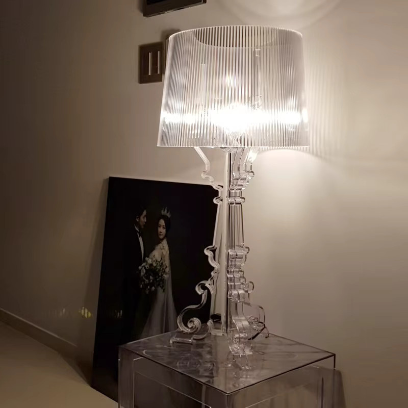 JIANKEXING Acryl-Schreibtischlampe in Transparent mit warmweißem Licht für Schlafzimmer und Home Office - Bild 3