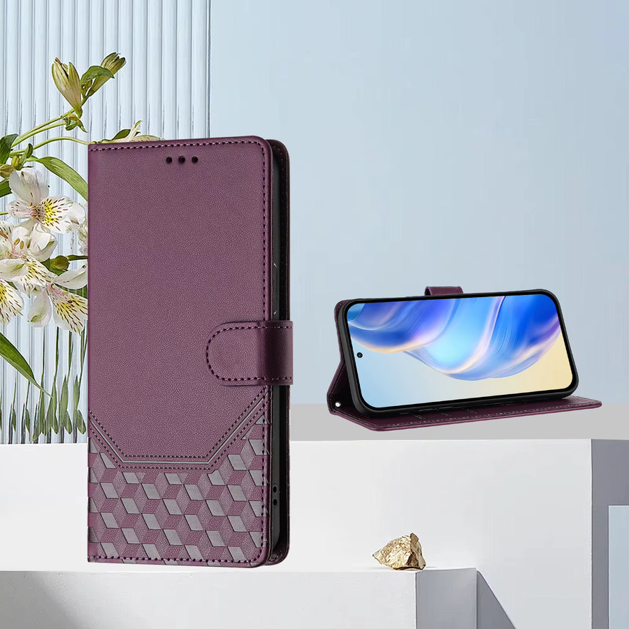3D Leder Handyhülle mit Brieftaschenfunktion und Kartenfächern als Buchständer für Huawei P20 P30 P40 P50 P60 Pura 70 Mate 60 Pro Nova 12i 12s 9 in Lila - Bild 5