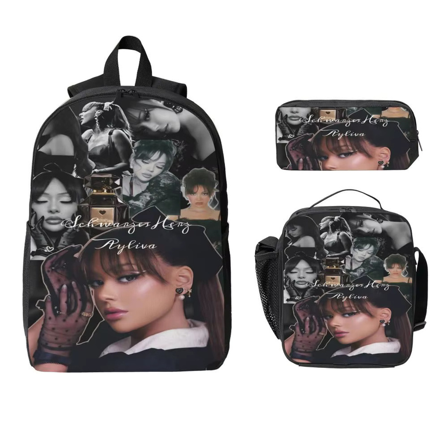 3-teiliges Ayliva Singer Tour 2025 Schulset für Mädchen und Jungen in Schwarz mit Rucksack, Bleistiftboxen und Lunchbox - Bild 6