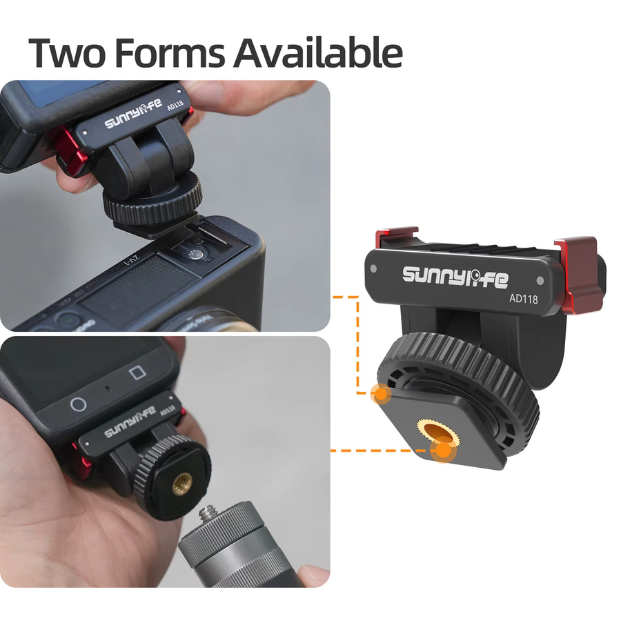 DJI Magnetischer Cold Shoe Mount verstellbarer Adapter für OSMO Action 3, 4, 5 Pro und OSMO 360 in Schwarz - Bild 4