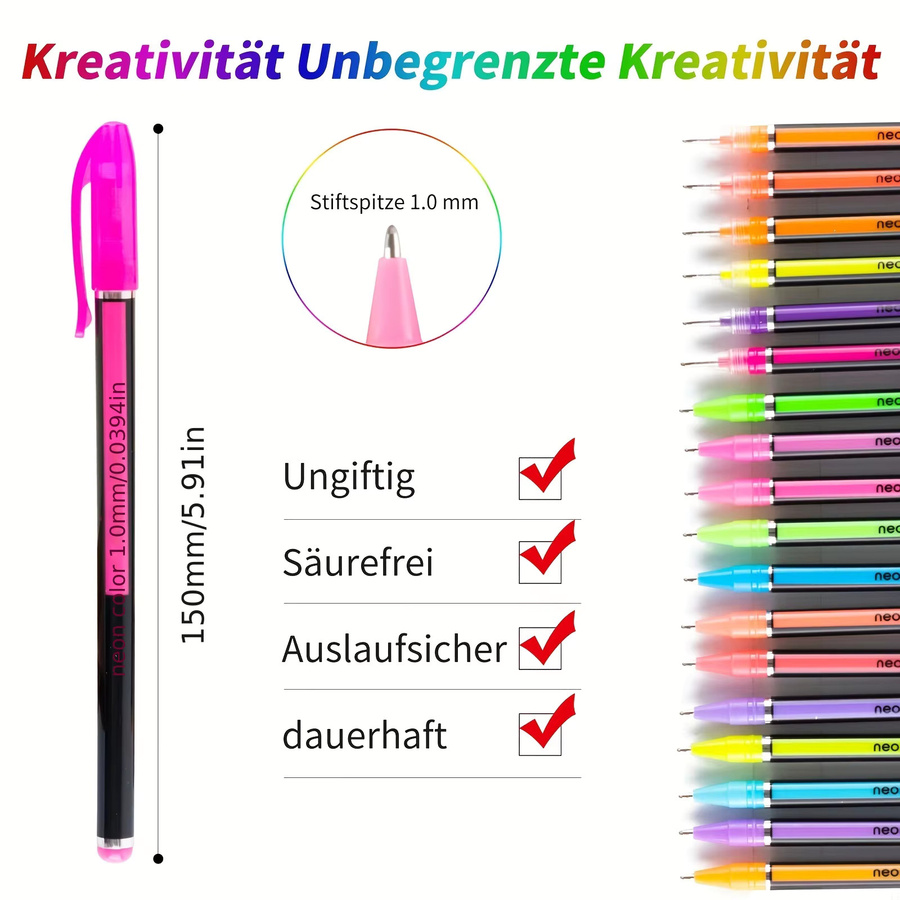 Textmarker-Set mit feiner Spitze in 48 Farben für Scrapbooking, Zeichnen und Schreiben - Bild 5