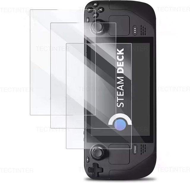 TECTINTER Displayschutzfolie aus gehärtetem Glas für Steam Deck OLED, transparent, kratzfest, 1 oder 2 Stück - Bild 1