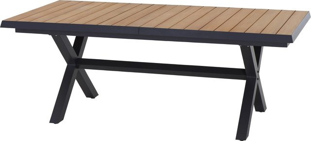 Siena Garden Gartentisch Sincro aus Teakholz und Aluminium, rechteckig und ausziehbar, Farbe Teak/Braun - Bild 1