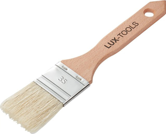 LUX-TOOLS Ausbesserungspinsel mit synthetischen Borsten und Holzgriff, Breite: 35 mm - Bild 1