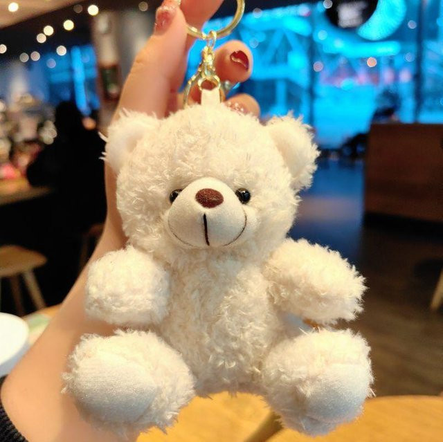 Schlüsselanhänger Bär Plüsch, weiß, Kinder - Bild 1