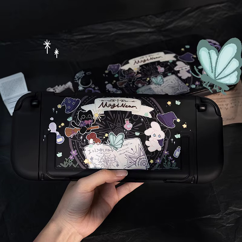 YTYIN Schutzhülle für Nintendo Switch und Switch OLED mit Cartoon-Magie-Katze Design in Multicolour - Bild 2