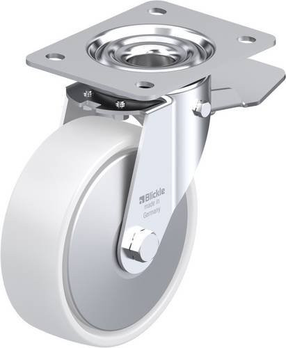 Blickle Lenkrolle LE-PPN 150G-ST-FA mit Feststeller, Rad-Durchmesser: 15 cm, Tragfähigkeit: 300 kg, Farbe: Weiß - Bild 1