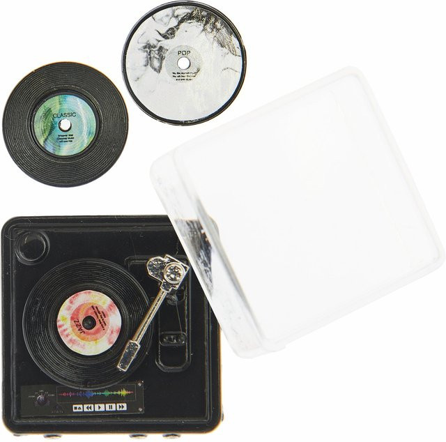Rico Design Miniatur Plattenspieler mit Schallplatten multicolour - Bild 1