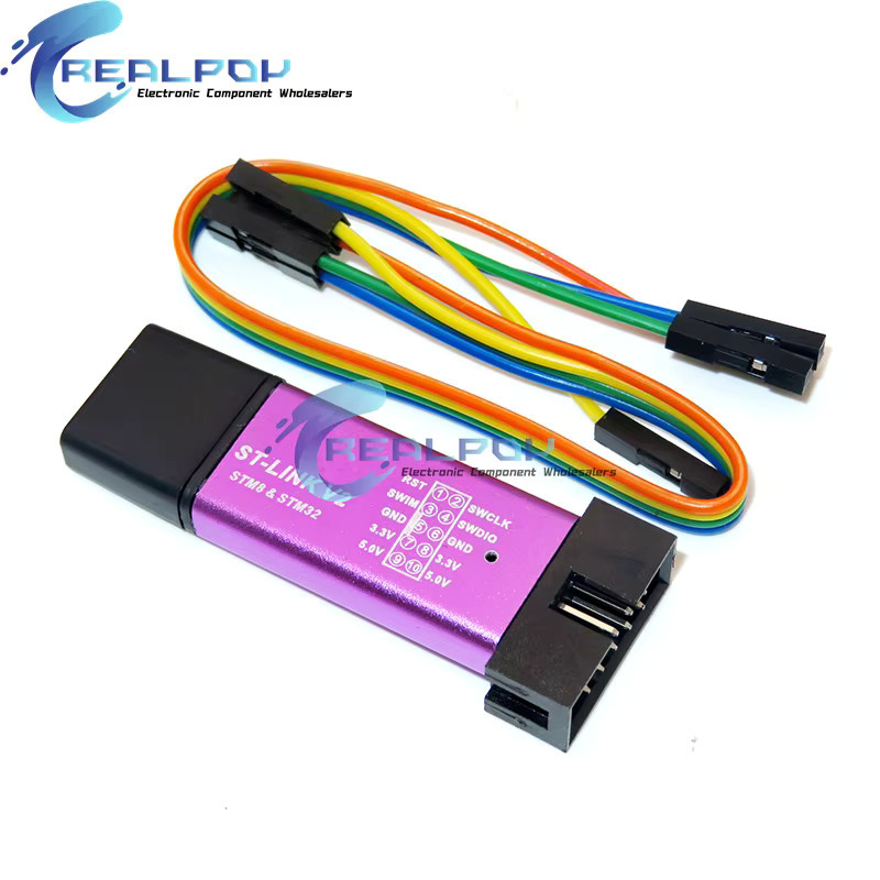 ST LINK V2 Mini Programmierer und Simulator für STM8 und STM32 inklusive Abdeckung und DuPont-Kabel - Bild 2