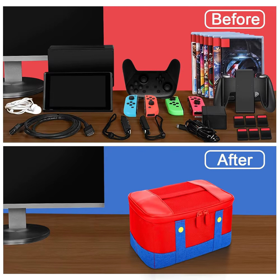 Nintendo Switch OLED Trageetasche mit Platz für Pro Controller in Rot - Bild 3