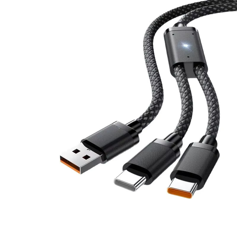 VBNM 2-in-1 Dual-Port USB-C Schnellladekabel 100W in Schwarz für iPhone 15 16 17 Pro Max und Samsung Huawei - Bild 6