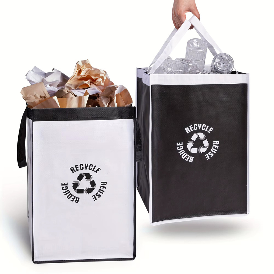 Untior Wasserfeste Küchentaschen für die Mülltrennung und Recycling-Aufbewahrung, Schwarz-Weiß - Bild 6