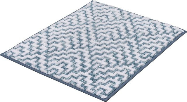 KLEINE WOLKE Badteppich Botany in Blau, B/B: 50 x 60 cm, aus Baumwolle, rutschfest und waschbar - Bild 1
