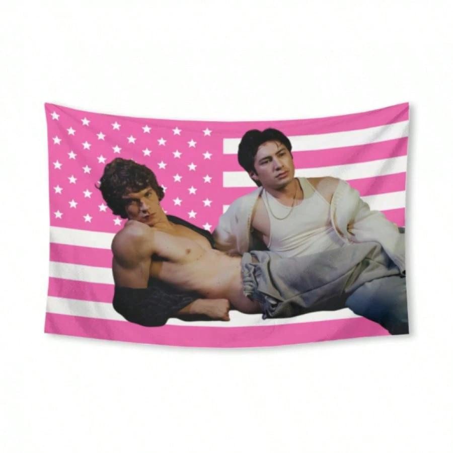JMG Household Supplies Eishockey Landesflagge Wandteppich aus Polyester in Rosa, B: 40 cm, H: 60 cm - Bild 2