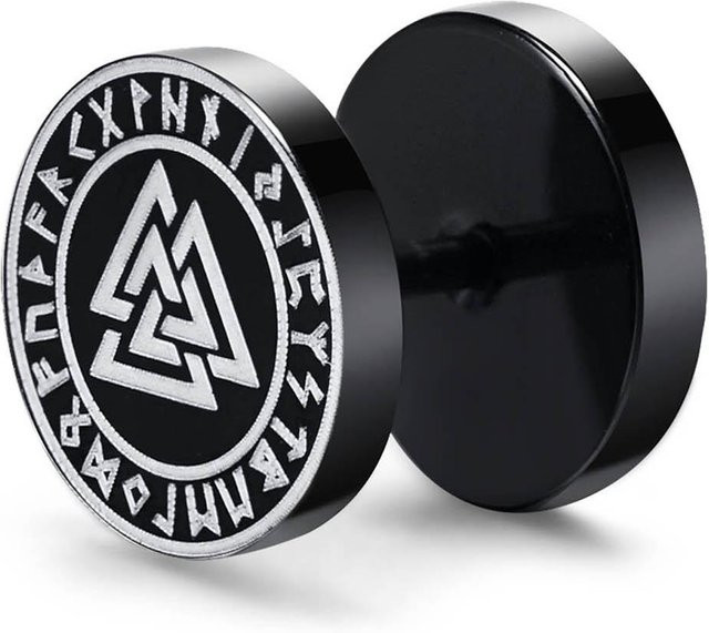 Lucky Star Jewelry Ohrstecker Edelstahl, Schwarz, Herren - Bild 1
