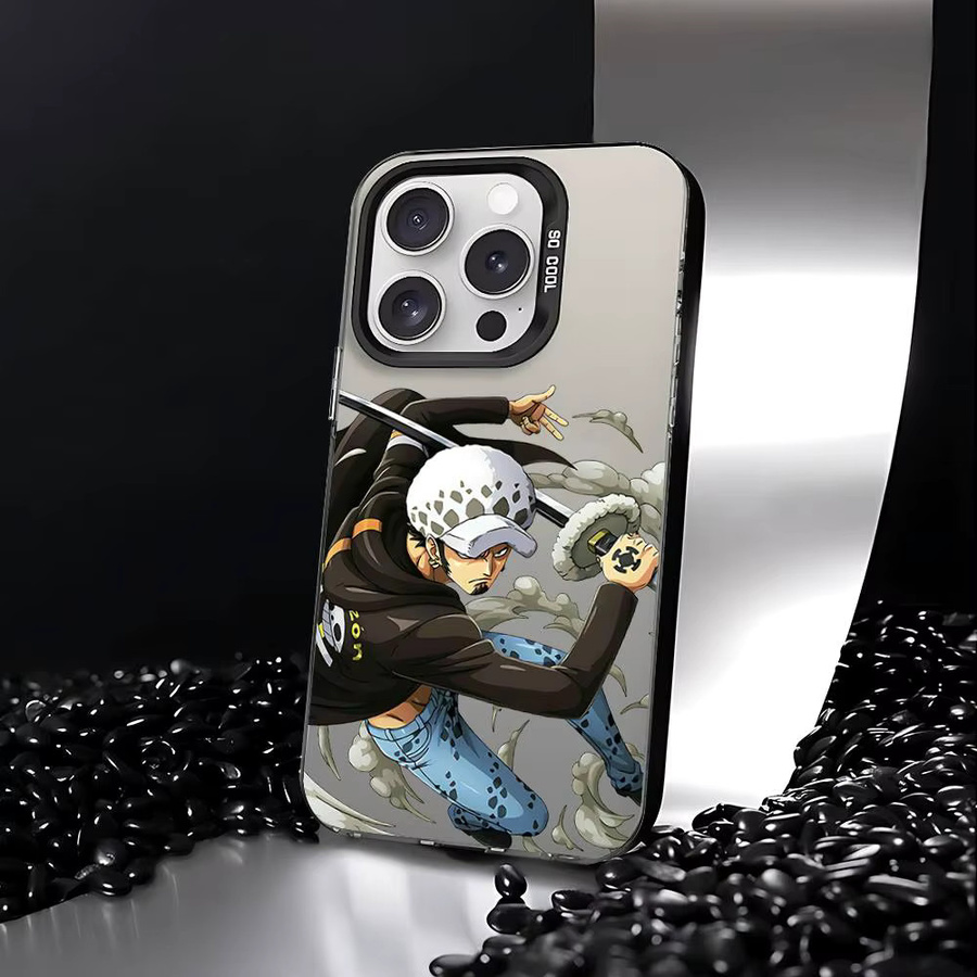 T-Trafalgar D. Water L-Law Handyhülle für iPhone 11 bis iPhone 17 Pro Max Plus, stoßfeste Rückseite, Silber - Bild 3
