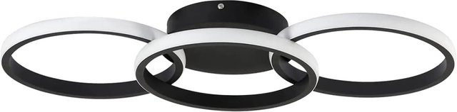 NETTLIFE LED Deckenleuchte aus Metall in Schwarz, modernes Ring-Design, Durchmesser: 60 cm - Bild 1