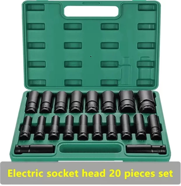 GREENER Elektrischer Schraubenschlüssel-Steckschlüsselsatz aus Kohlenstoffstahl mit verlängerten Sechskant-Steckschlüsselköpfen - Bild 1
