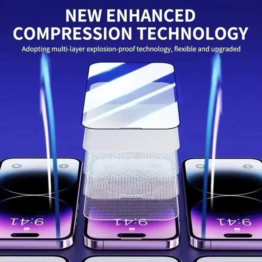 NNBILI 3-teiliges Displayschutz-Set aus Glas mit oleophober Beschichtung für iPhone 11 12 13 14 15 16 17 Pro Max Air in Transparent - Bild 3