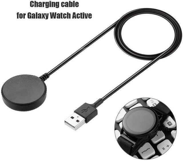 Samsung Magnetisches USB-C Wireless Ladegerät für Galaxy Watch 3/4/5/6/7/8 Ultra Classic Pro Active S3 in Schwarz - Bild 1