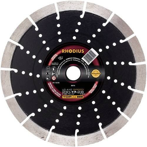Rhodius SPEED LD410 Diamanttrennscheibe für Naturstein und Beton, Farbe: Grau, Durchmesser: 230 mm, Bohrungs-Ø: 22,23 mm - Bild 1