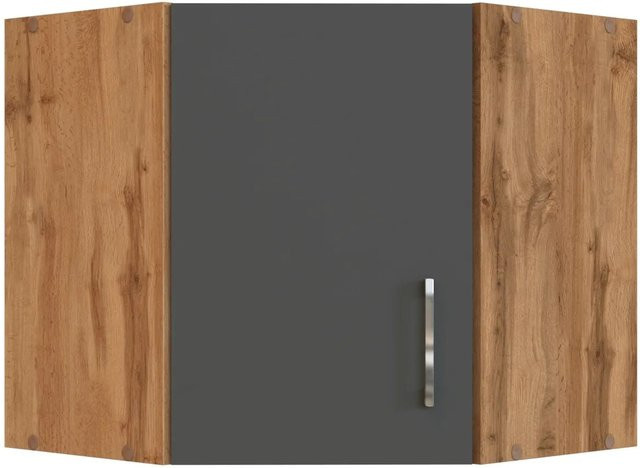 Held Möbel Küchen-Eck-Hängeschrank Sorrento in Anthrazit und Wotan Eiche, B/H/T: 60 x 57 x 60 cm - Bild 1