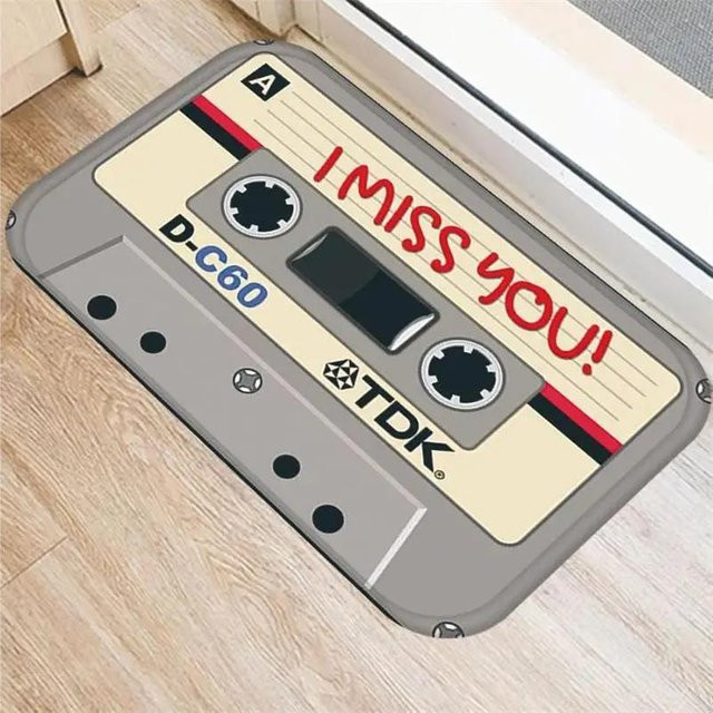 YISONG Fußmatte mit 3D Kassettenmusikband Design, rutschfest und waschbar, B/T: 50 x 30 cm, Multicolour - Bild 1