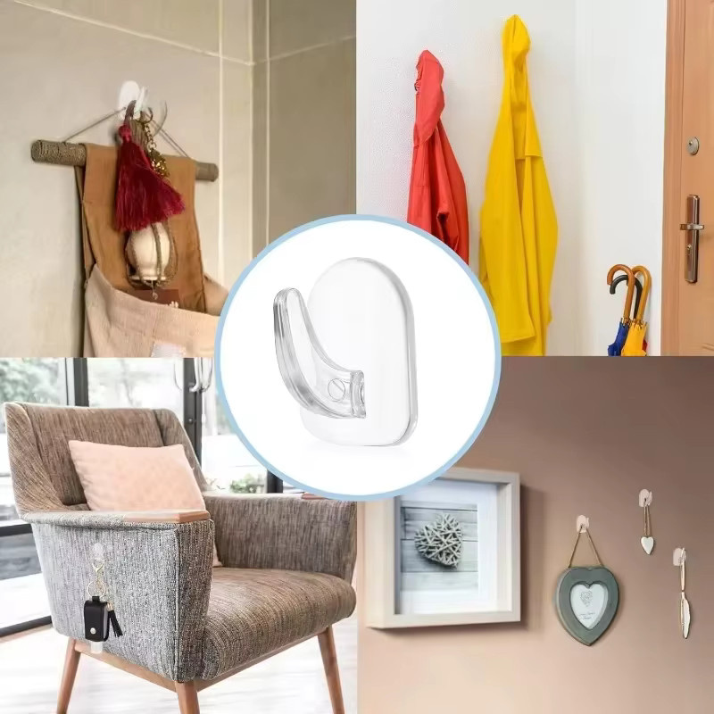 GQHOME Transparente Mini-Klebehaken aus Kunststoff, wasserdichte selbstklebende Haken für den Haushalt und die Küche - Bild 2