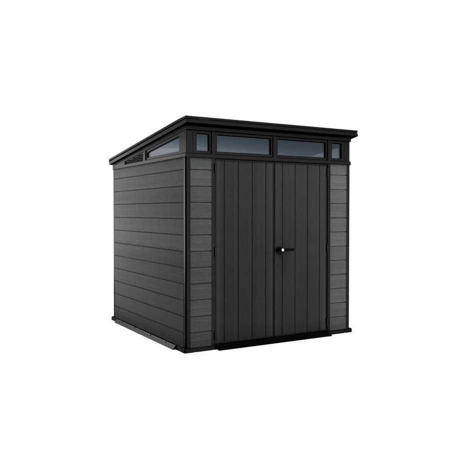 Keter Gartenhaus Cortina 77 mit Pultdach aus Kunststoff in Grau, B/T/H: 214 x 218 x 226 cm - Bild 2