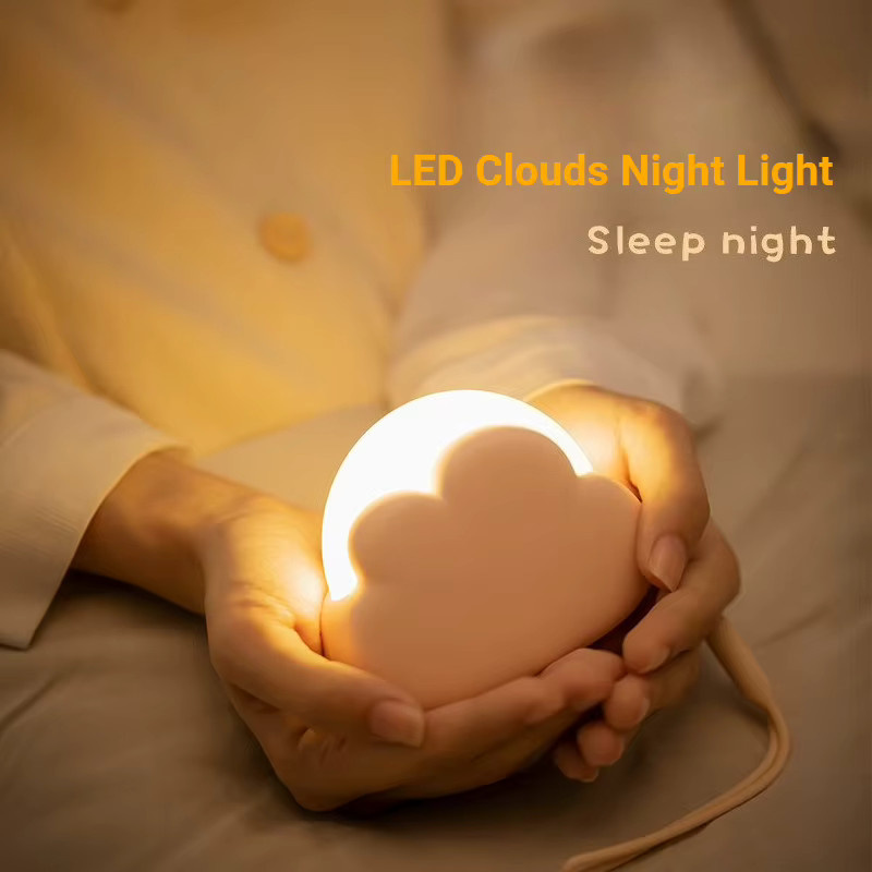 Feimefeiyou USB Kabelloses LED Nachtlicht in Wolkenform, Warmweiß, für Kinderzimmer und Schlafzimmer - Bild 4
