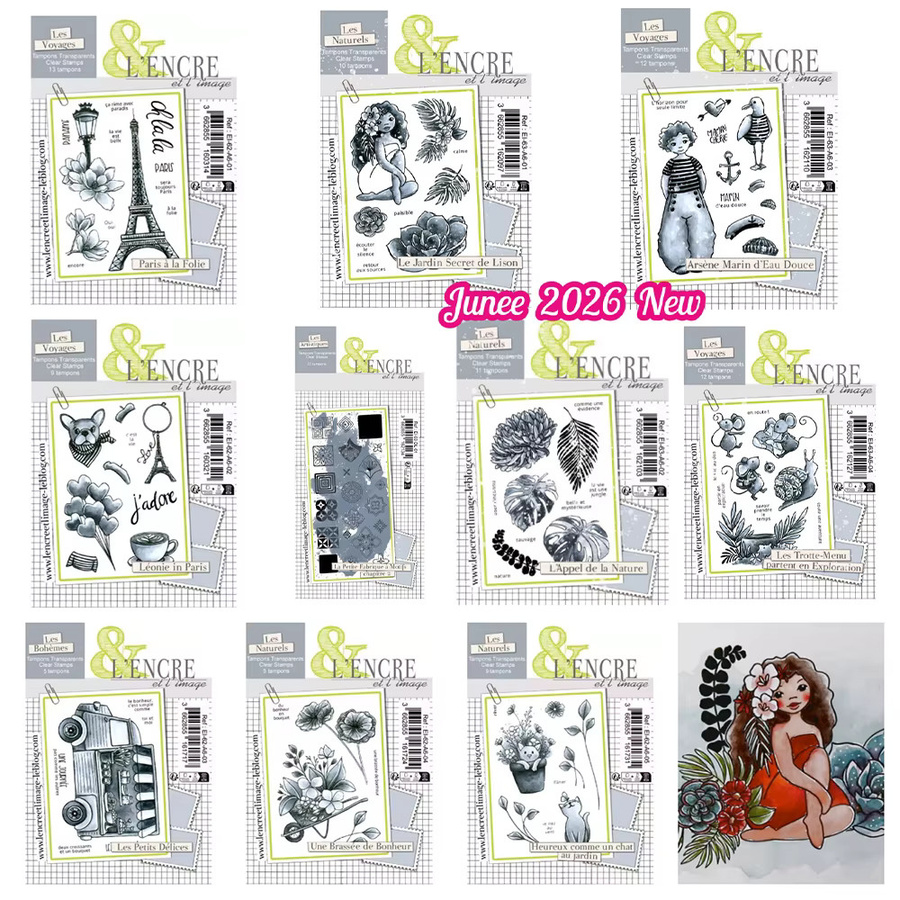 L'encre Transparente Stempel mit Winter-Schneerahmen-Etikettenrand für Scrapbooking, Journal und Bastelarbeiten - Bild 1