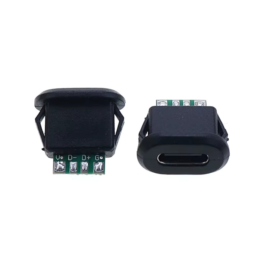 YuXi USB Typ-C Wasserdichter 6-Pin Buchsenanschluss, 6P 5A Hochstrom-Schnellladebuchse in Schwarz - Bild 2