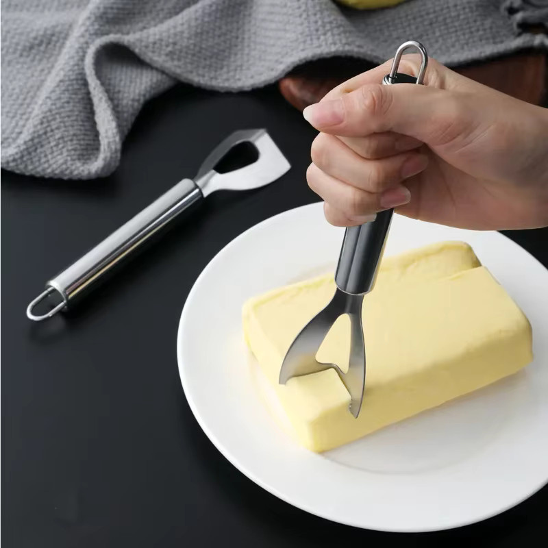 Edelstahl Käsemesser und Butterstreicher in Silber für die Küche - Bild 2
