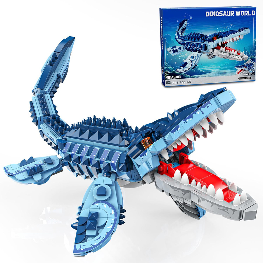 YCOLE Dinosaurier Bausteine Blau 805 Teile Set - Bild 5