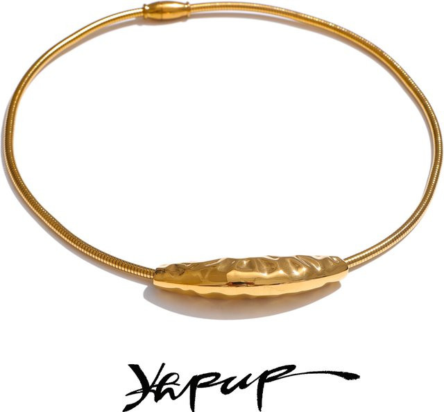 Yhpup Halskette Edelstahl, Gold, Unisex - Bild 1